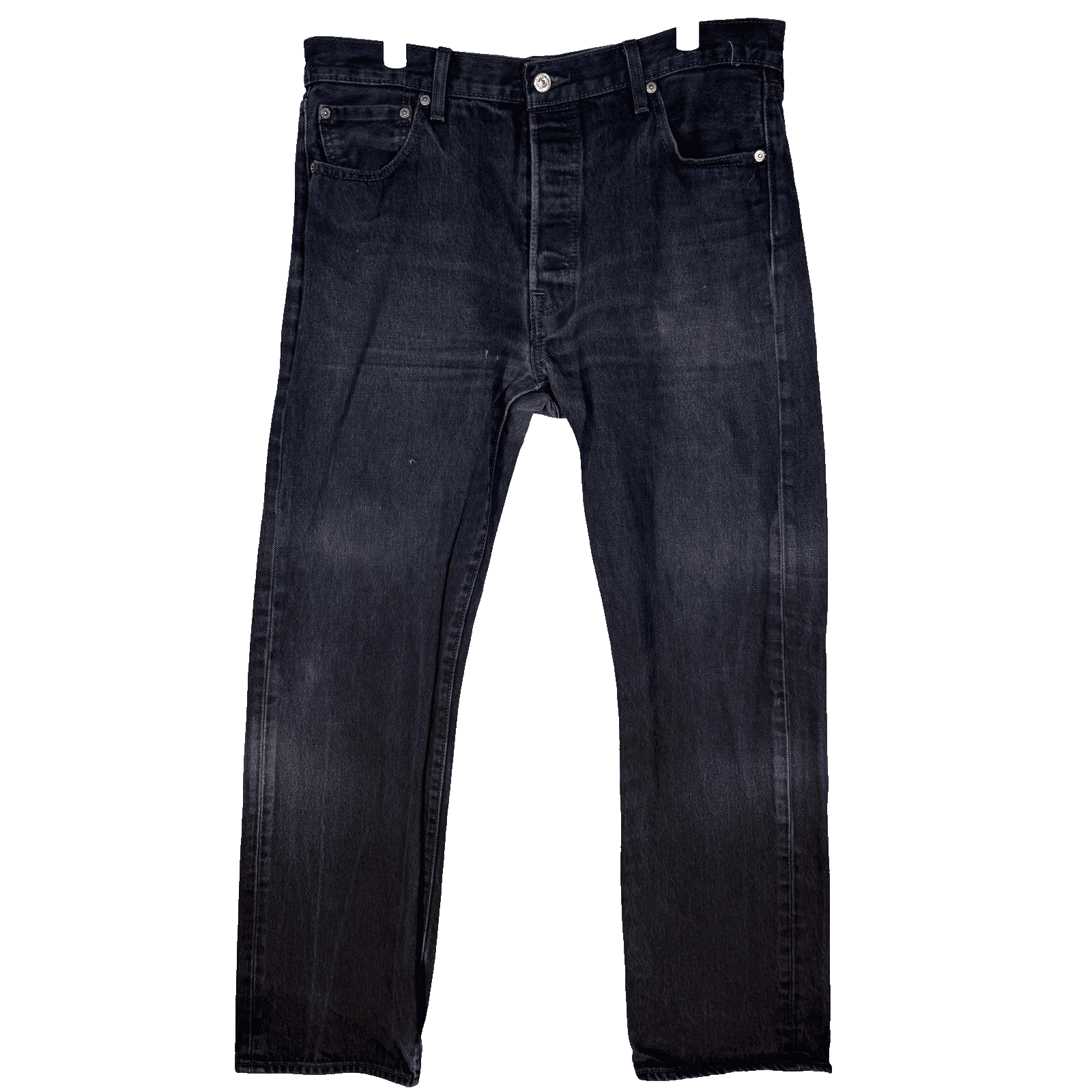 Levis 501 Jeans Mens 36x31 (36x32) Black Button Fly Straight Leg Denim Dark Wash - Image 1