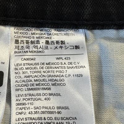 Levis 569 Jeans Mens 40x33 (38x34) Black Relaxed Straight Denim Stretch - Thumbnail 4