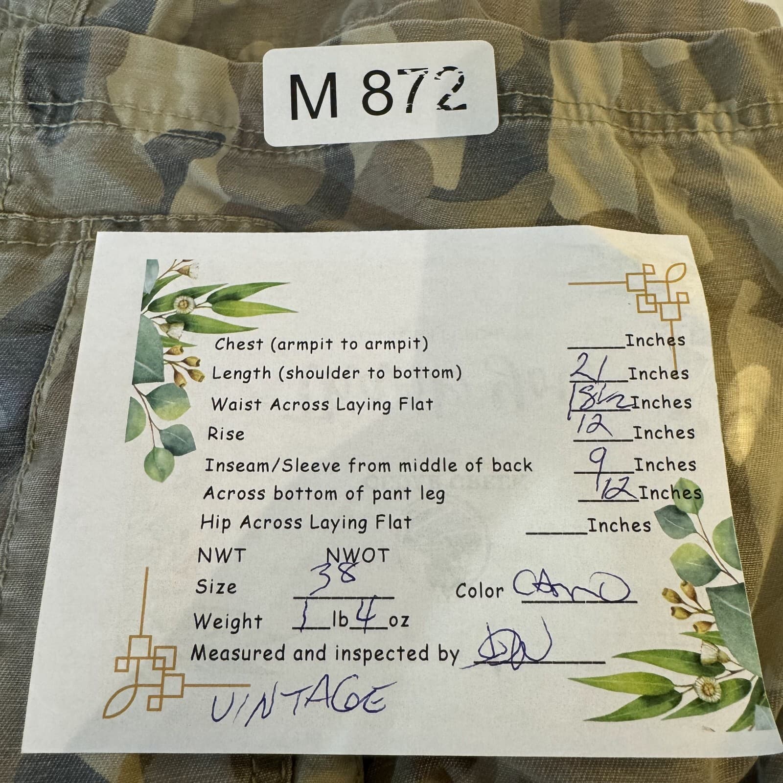 Izod Shorts Men’s 38 Green Camouflage Cargo Cotton Classic Fit High-Rise - Thumbnail 9