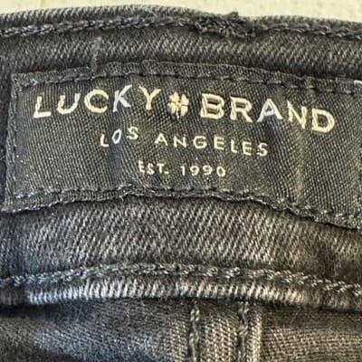 Lucky Brand 410 Jeans Mens 40x33 (40x34) Black Stretch Athletic Straight Denim - Thumbnail 10