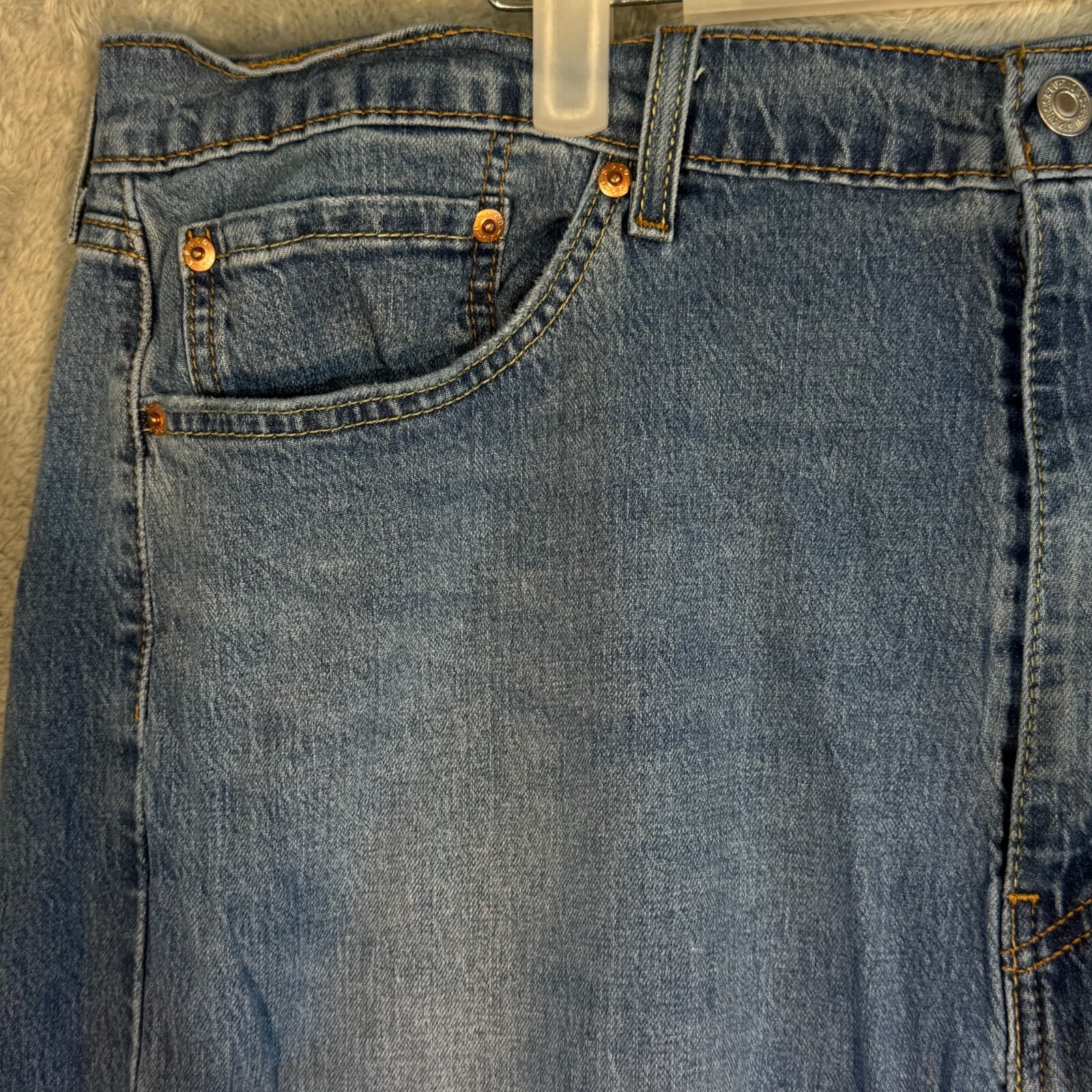 Levi’s 505 Jeans Men’s 40x30 Blue Denim Straight Leg Mid Rise Stretch - Thumbnail 3