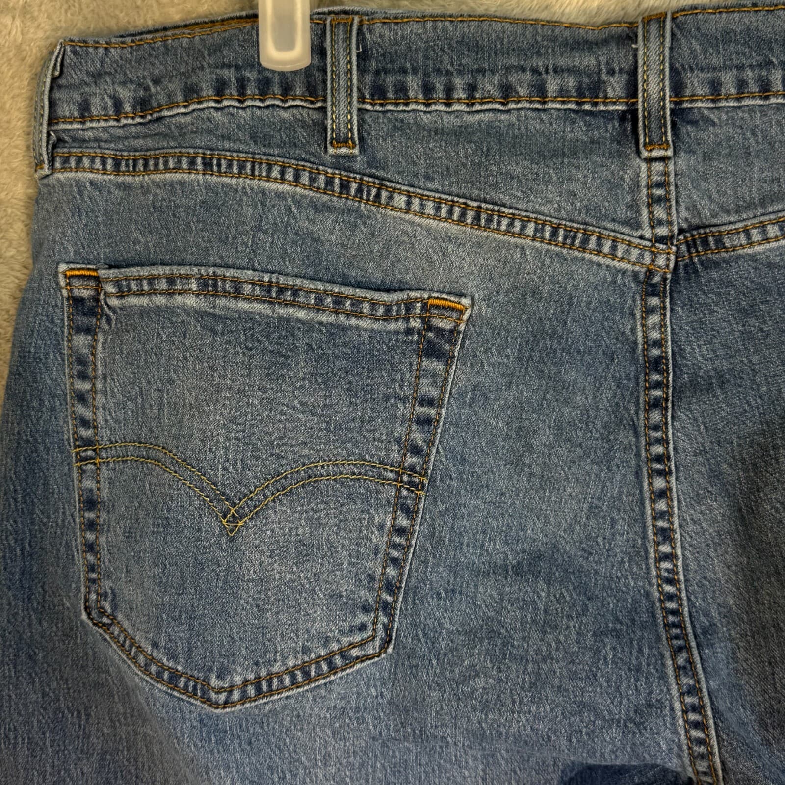 Levi’s 505 Jeans Men’s 40x30 Blue Denim Straight Leg Mid Rise Stretch - Thumbnail 4