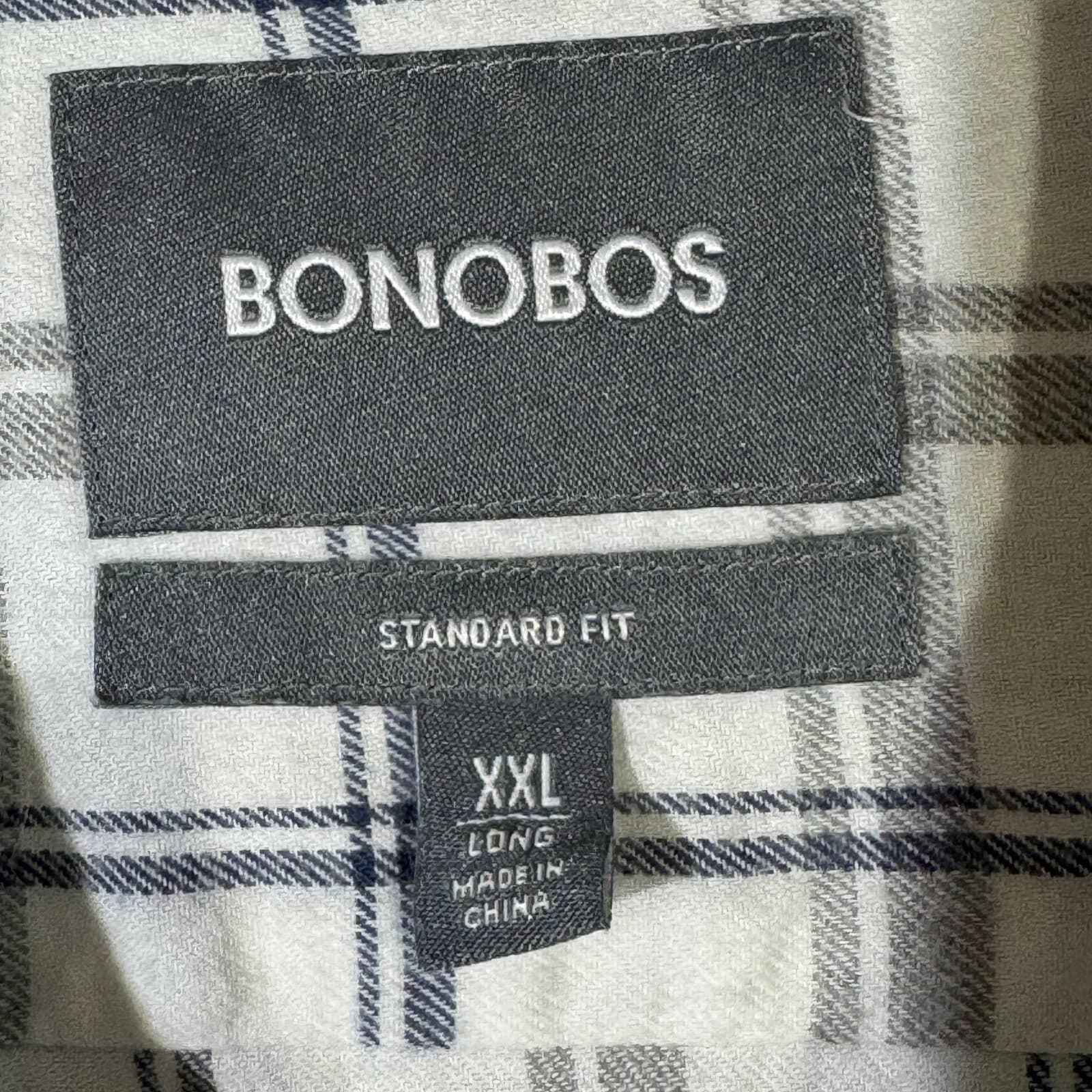 Bonobos Men’s 2XL White & Navy Plaid Cotton Button-Up Shirt – Regular Fit, M466 - Thumbnail 7