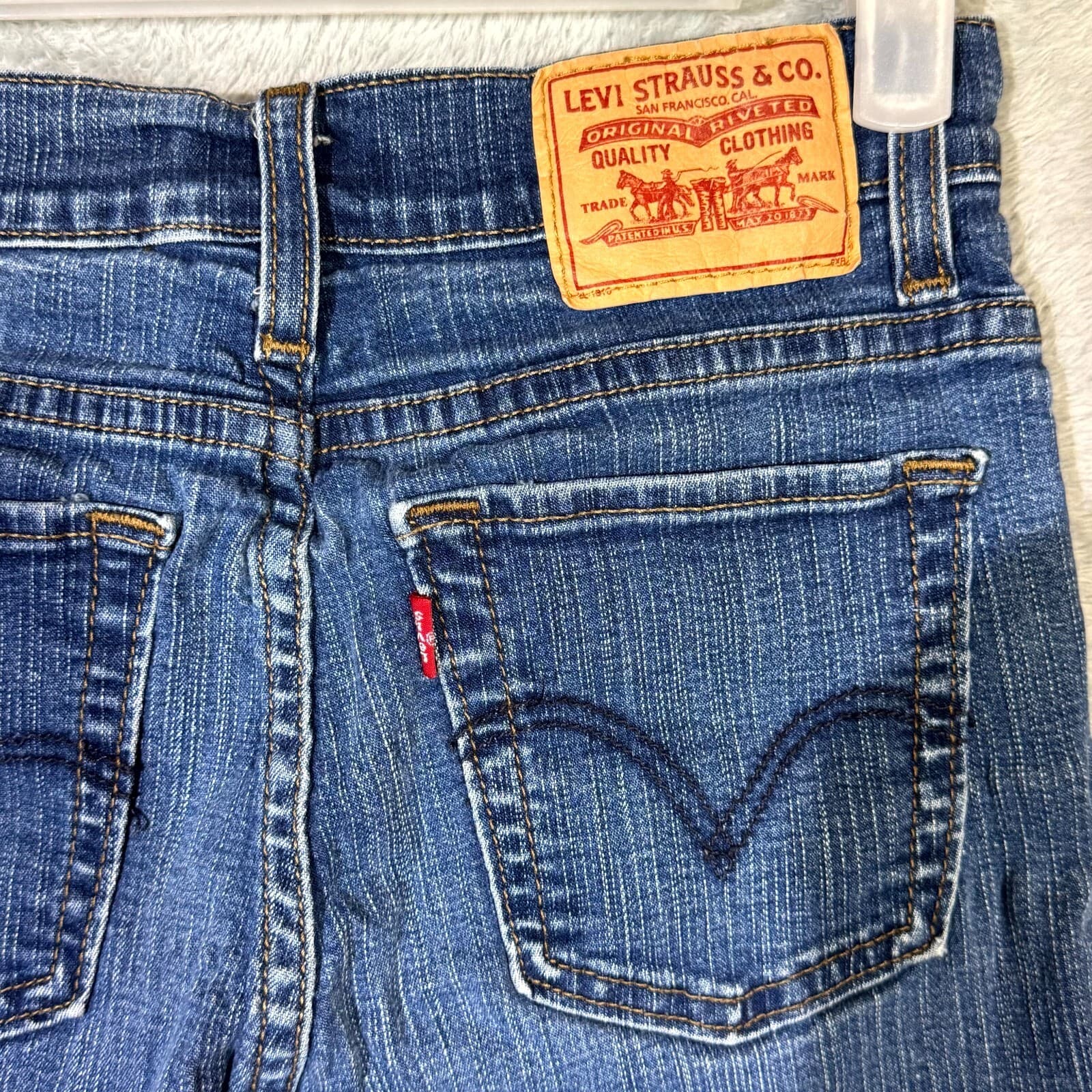 Levi’s 512 Women’s Jeans 4M Blue Denim Mid Rise Straight Slimming - Thumbnail 8