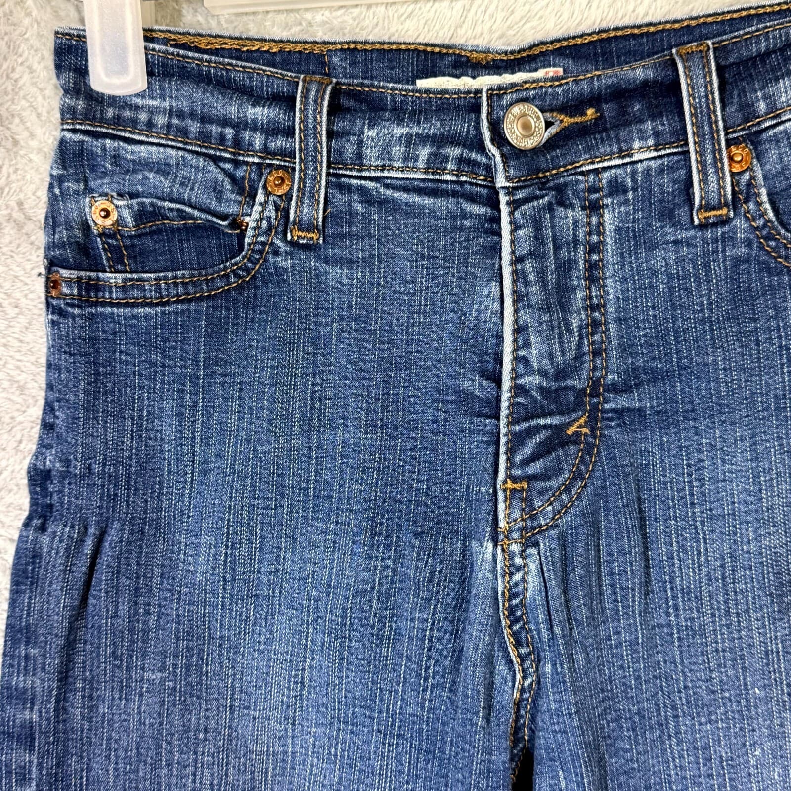 Levi’s 512 Women’s Jeans 4M Blue Denim Mid Rise Straight Slimming - Thumbnail 4