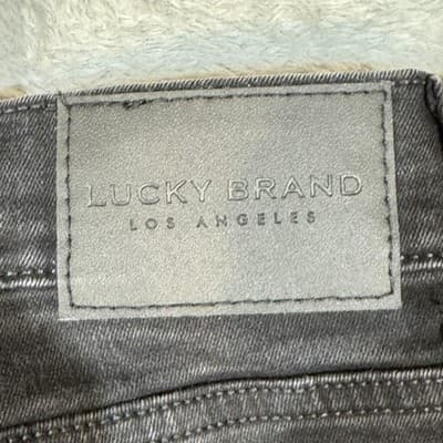 Lucky Brand 410 Jeans Mens 40x33 (40x34) Black Stretch Athletic Straight Denim - Thumbnail 3