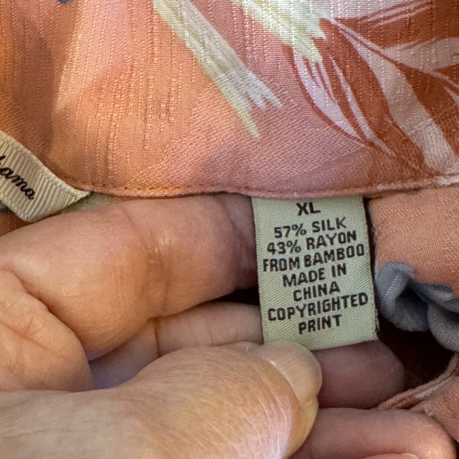 Tommy Bahama Shirt Men’s XL Silk Orange Floral Print Casual Short Sleeve Button - Thumbnail 13