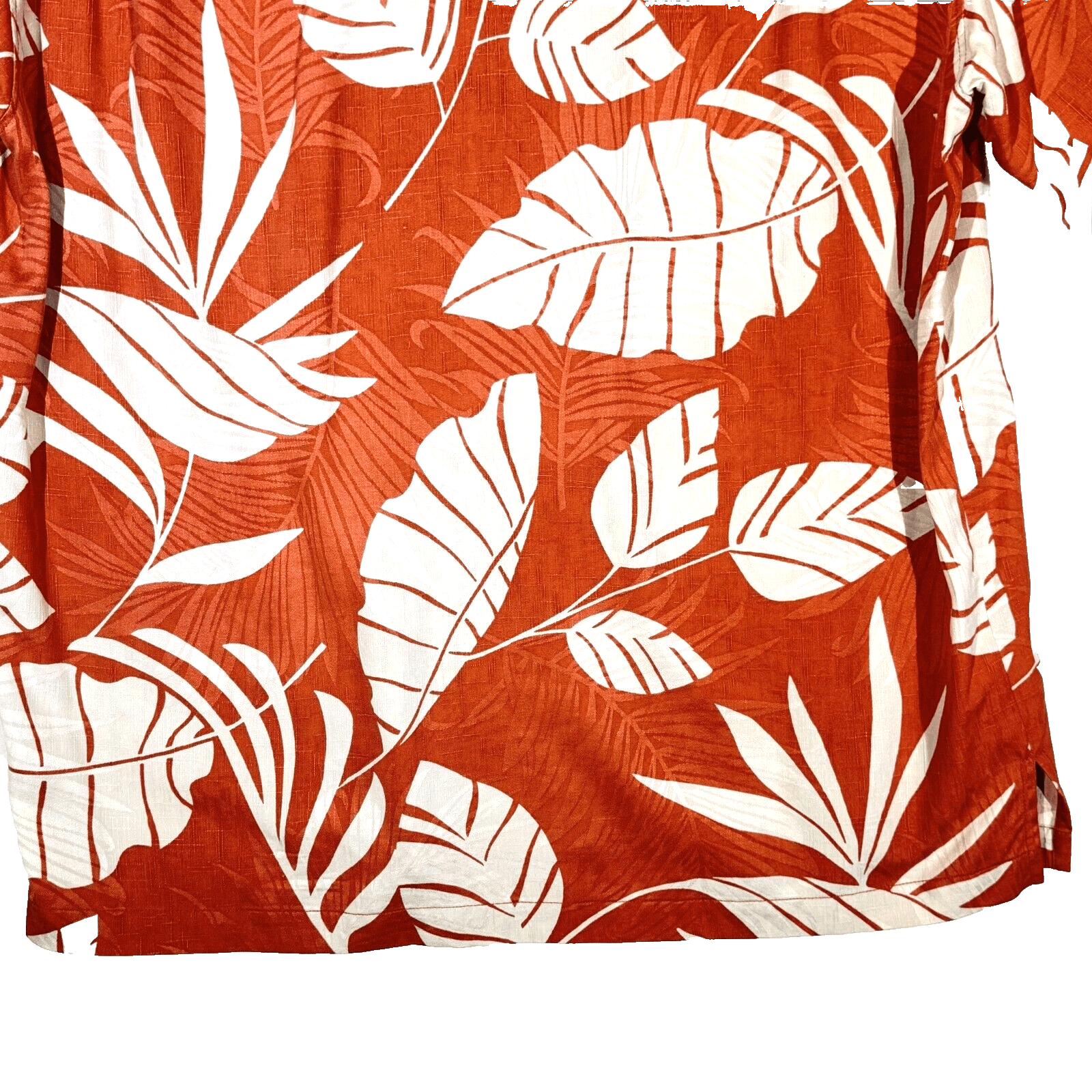 Tommy Bahama Shirt Men’s Large Orange Silk Tropical Floral Print Short Sleeve - Thumbnail 12