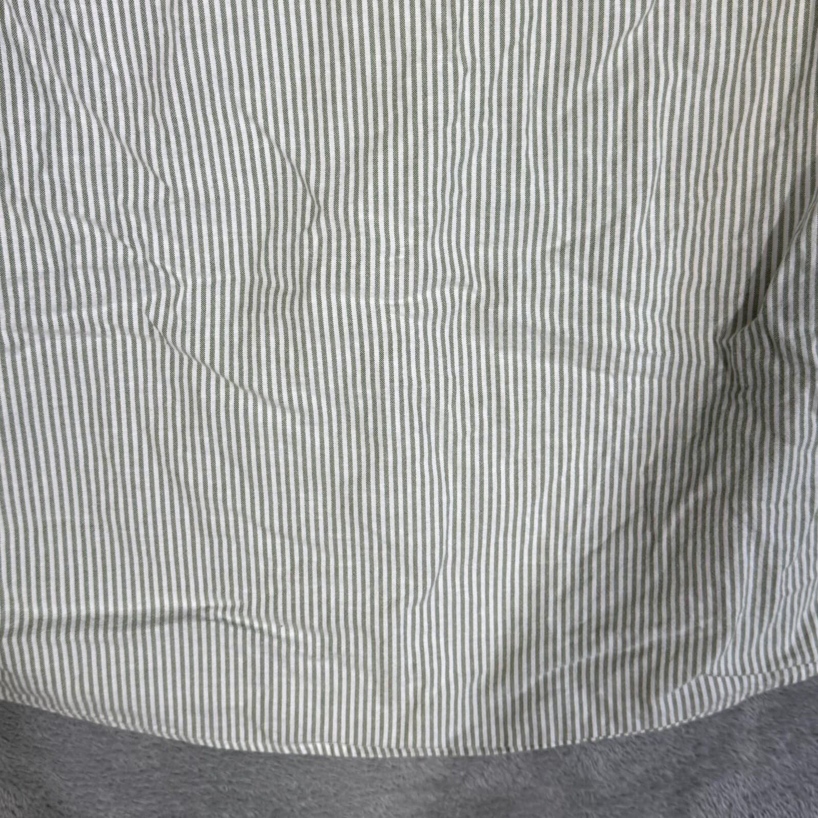 G.H. Bass & Co Shirt Men’s Large Green Striped Short Sleeve Button Down Cotton - Thumbnail 13