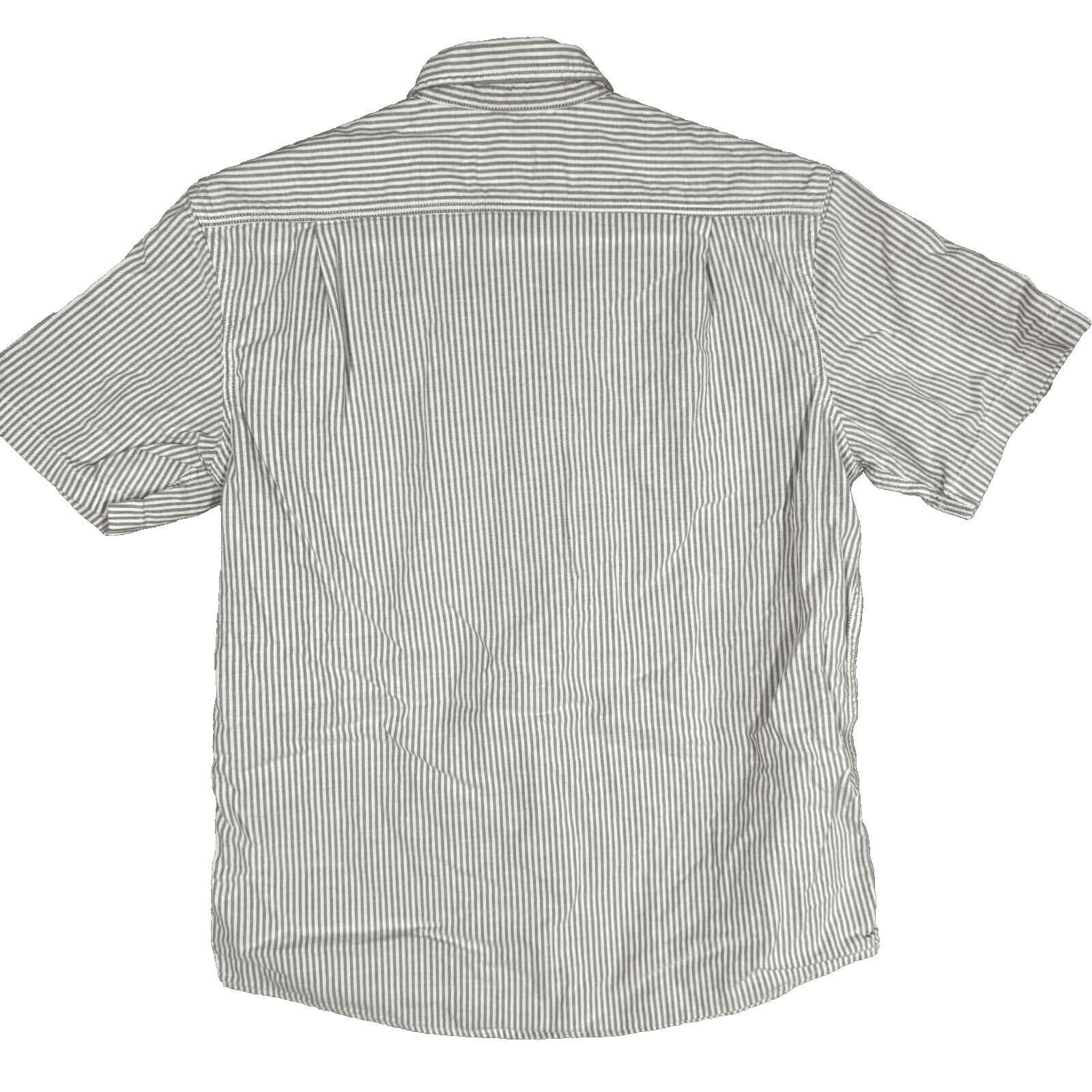 G.H. Bass & Co Shirt Men’s Large Green Striped Short Sleeve Button Down Cotton - Thumbnail 2