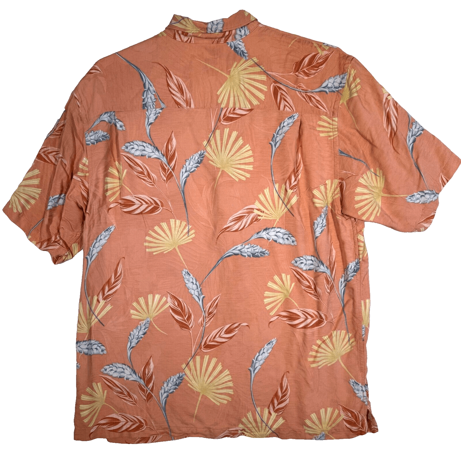 Tommy Bahama Shirt Men’s XL Silk Orange Floral Print Casual Short Sleeve Button - Thumbnail 2
