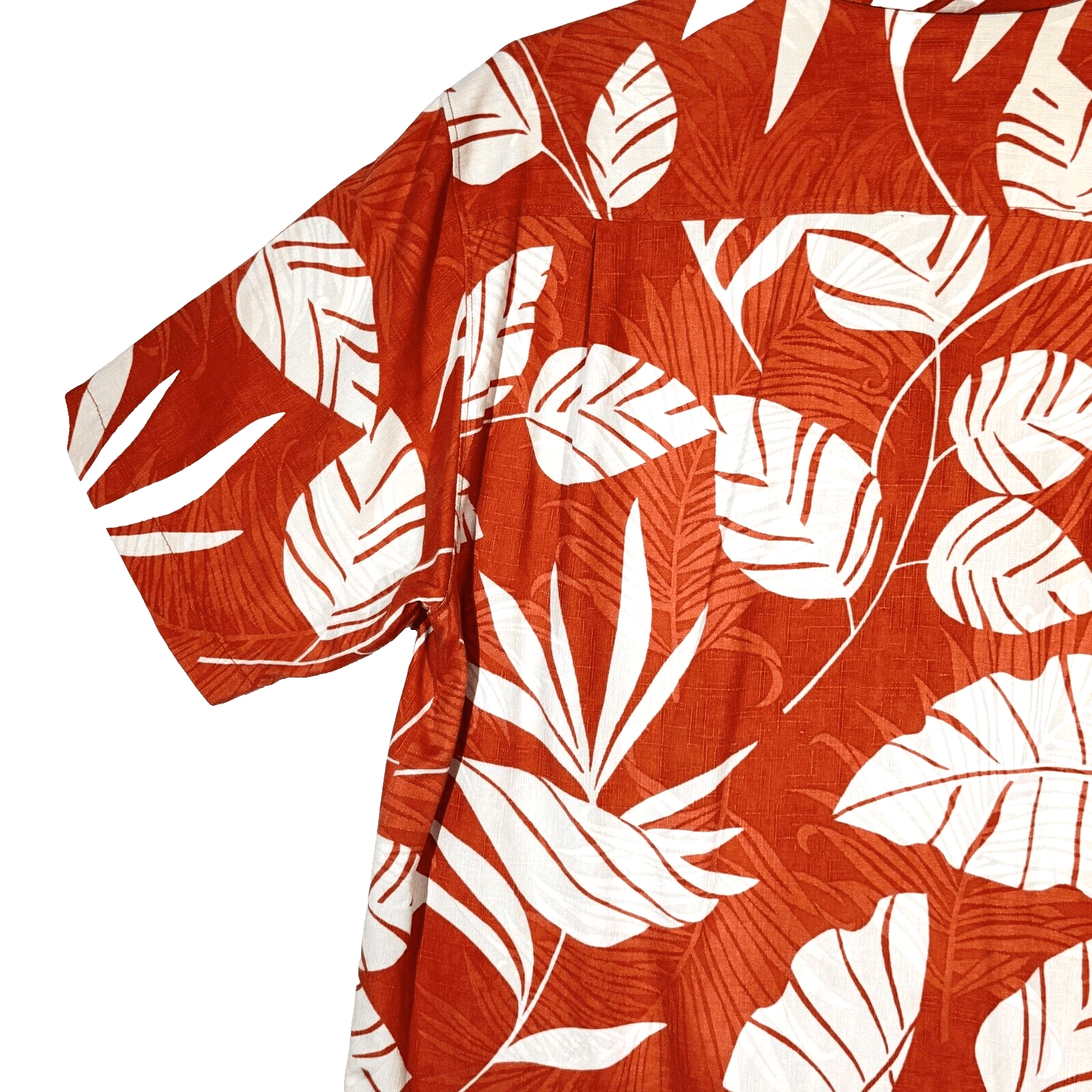 Tommy Bahama Shirt Men’s Large Orange Silk Tropical Floral Print Short Sleeve - Thumbnail 8