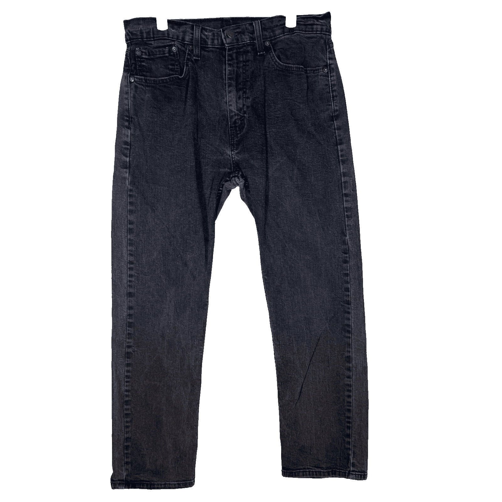 Levis 505 Jeans Mens 32x28 (34x30) Black Charcoal Wash Regular Fit Stretch Denim - Image 1