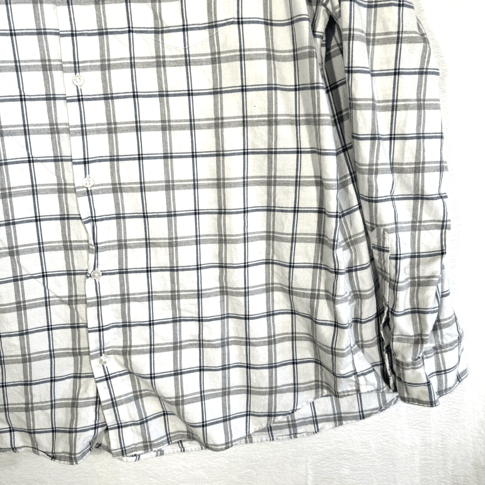 Bonobos Men’s 2XL White & Navy Plaid Cotton Button-Up Shirt – Regular Fit, M466 - Thumbnail 6