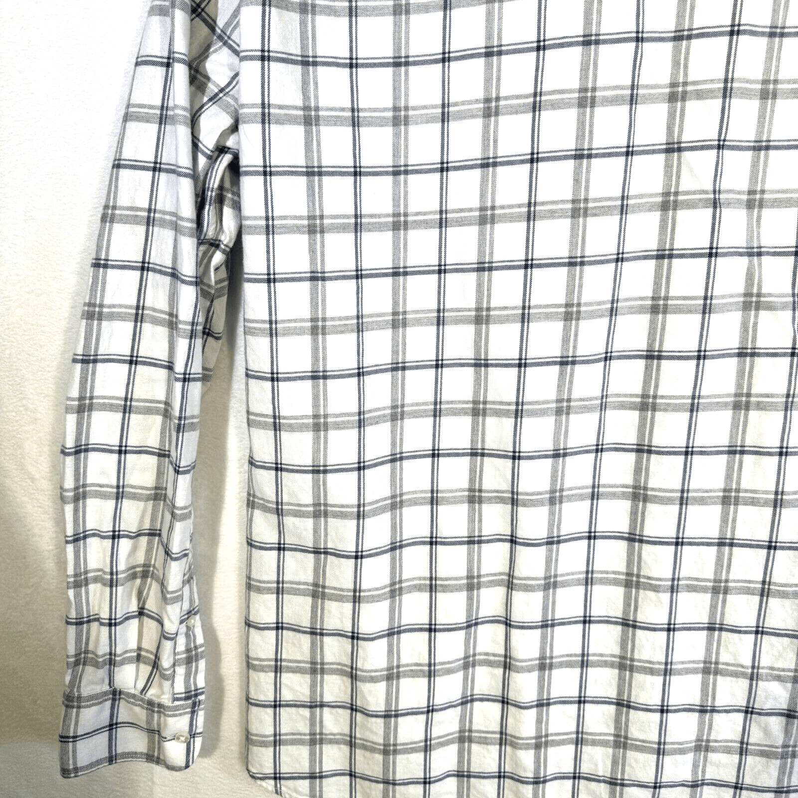 Bonobos Men’s 2XL White & Navy Plaid Cotton Button-Up Shirt – Regular Fit, M466 - Thumbnail 10