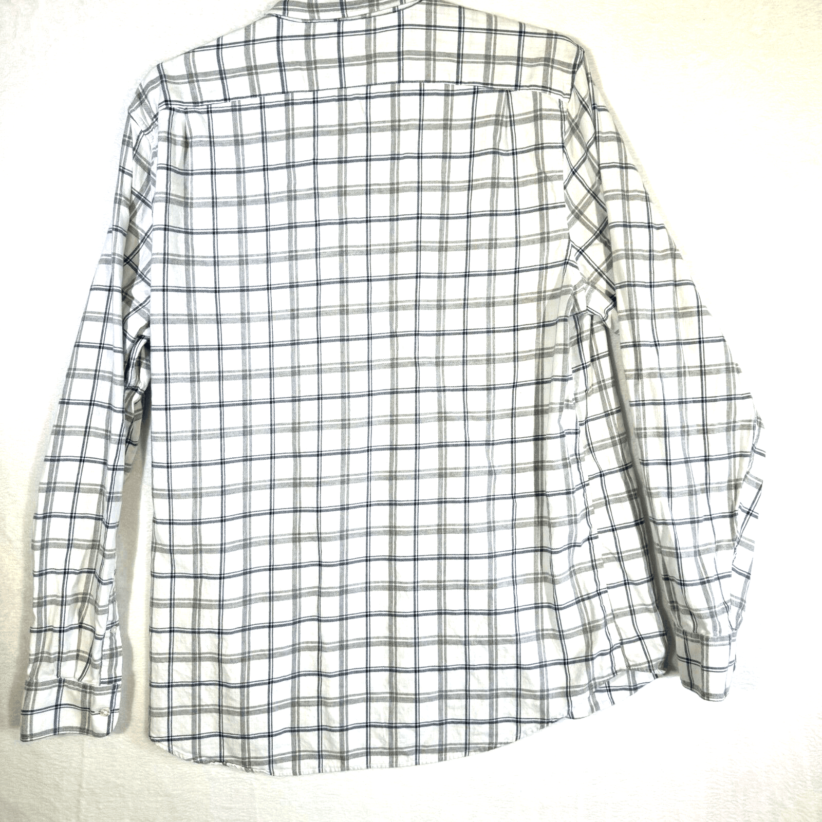 Bonobos Men’s 2XL White & Navy Plaid Cotton Button-Up Shirt – Regular Fit, M466 - Thumbnail 2