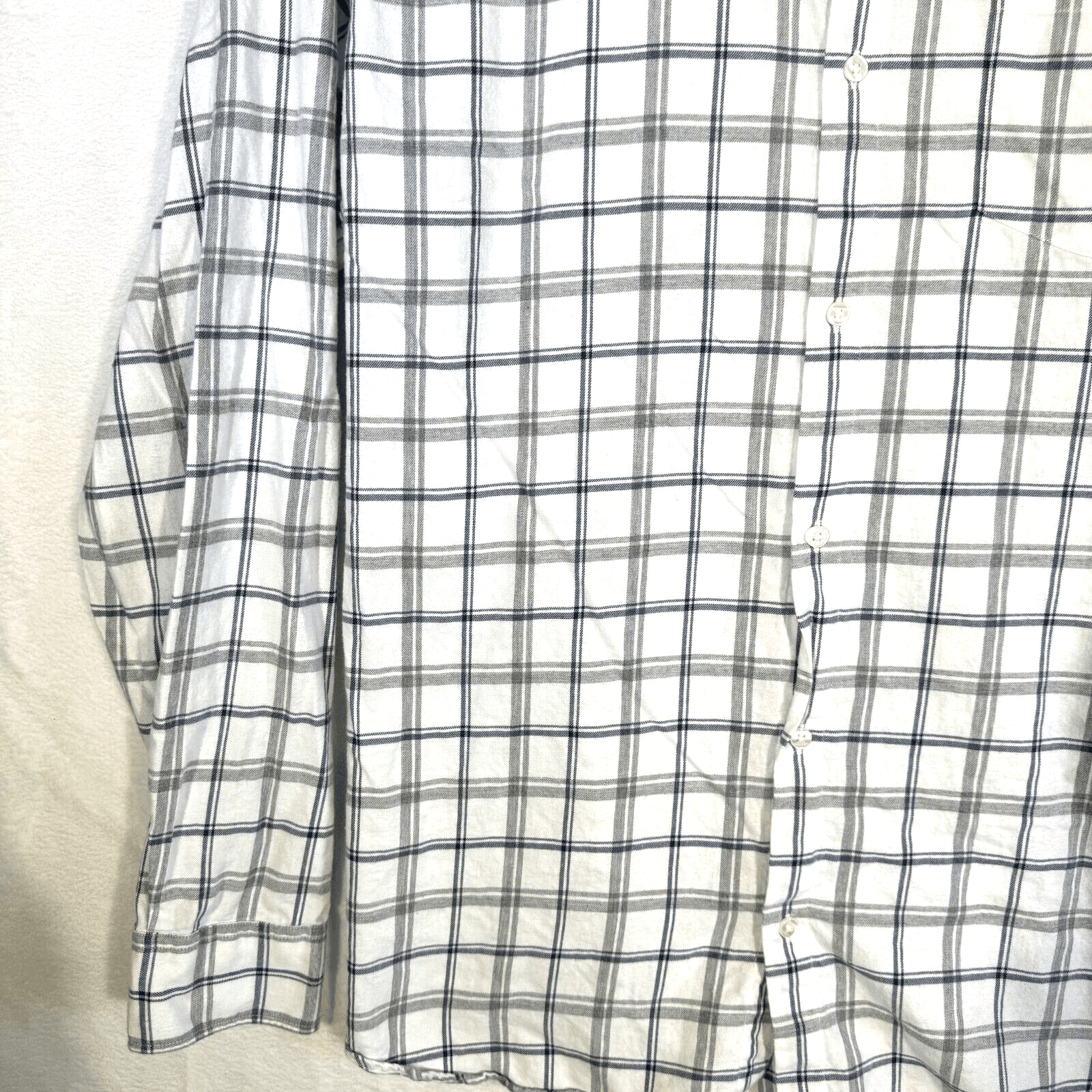 Bonobos Men’s 2XL White & Navy Plaid Cotton Button-Up Shirt – Regular Fit, M466 - Thumbnail 4