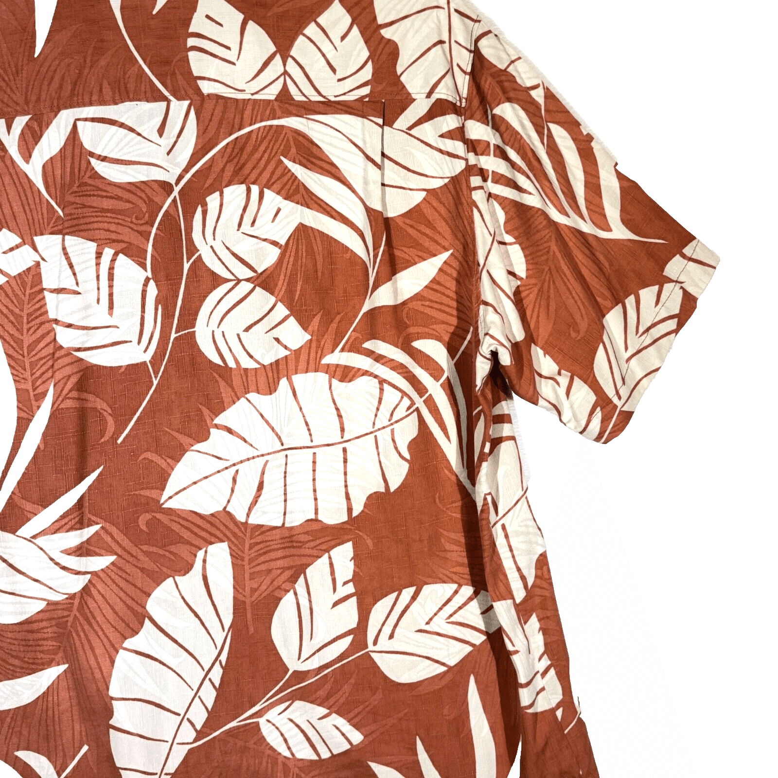 Tommy Bahama Shirt Men’s Large Orange Silk Tropical Floral Print Short Sleeve - Thumbnail 11