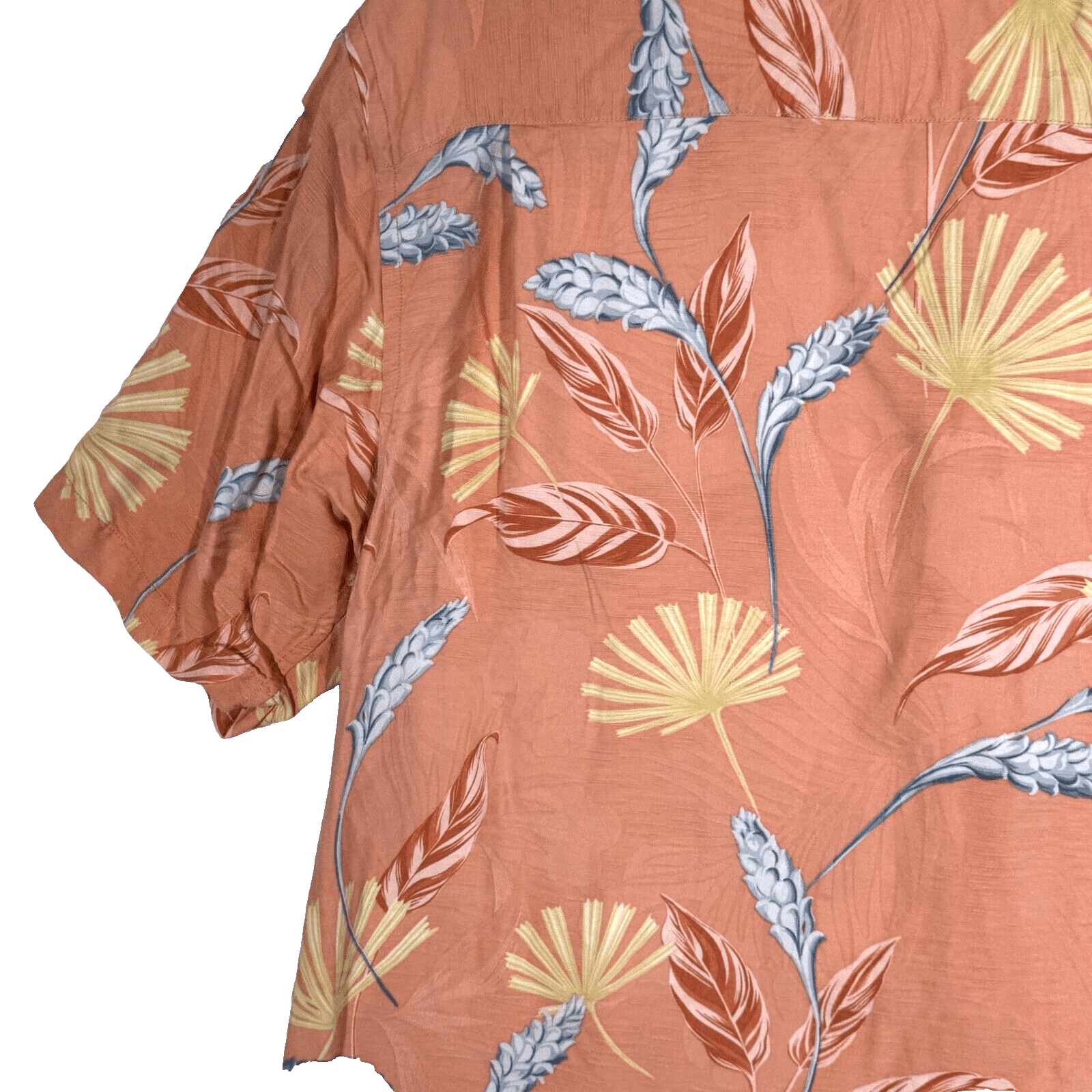 Tommy Bahama Shirt Men’s XL Silk Orange Floral Print Casual Short Sleeve Button - Thumbnail 8