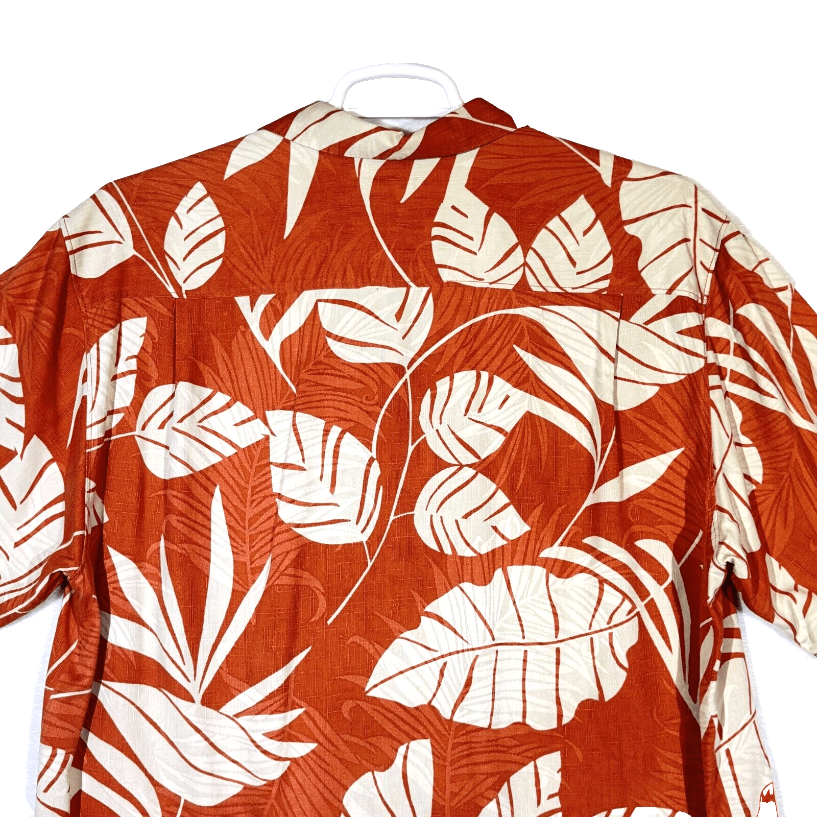 Tommy Bahama Shirt Men’s Large Orange Silk Tropical Floral Print Short Sleeve - Thumbnail 10