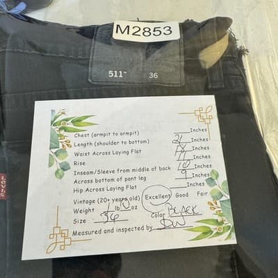 Levi's 511 Shorts Mens 36 Black Slim Fit Denim Cutoff Frayed Hem Stretch - Thumbnail 8