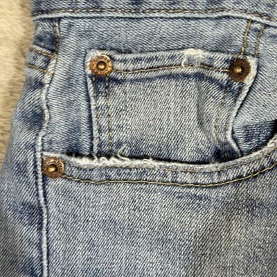 Lucky Brand Jeans Mens 34x28 Blue 181 Relaxed Straight Frayed Hem Stretch - Thumbnail 3