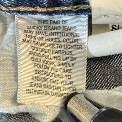 Lucky Brand Jeans Mens 34x28 Blue 181 Relaxed Straight Frayed Hem Stretch - Thumbnail 10