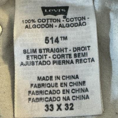 Levi's 514 Jeans Mens 33x32 Gray Denim Slim Straight 100 Cotton Zip Fly - Thumbnail 6