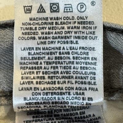 Levi's 514 Jeans Mens 33x32 Gray Denim Slim Straight 100 Cotton Zip Fly - Thumbnail 7