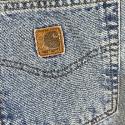 Carhartt Jeans Mens 34x28 Blue Denim Relaxed Fit 100 Cotton Workwear - Thumbnail 5