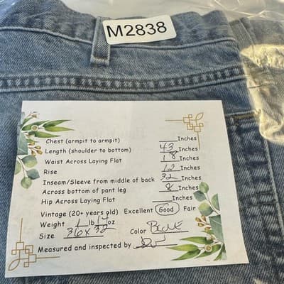 Carhartt Jeans Mens 34x28 Blue Denim Relaxed Fit 100 Cotton Workwear - Thumbnail 9