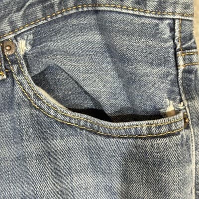 Levi's 514 Jeans Mens 34x28 Blue Denim Straight Fit Distressed Faded - Thumbnail 3