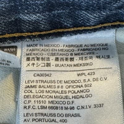 Levi's 514 Jeans Mens 34x28 Blue Denim Straight Fit Distressed Faded - Thumbnail 7