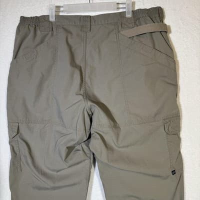 5.11 Tactical Cargo Pants Mens 42x30 Taupe Ripstop Elastic Waist Multi Pocket - Thumbnail 8