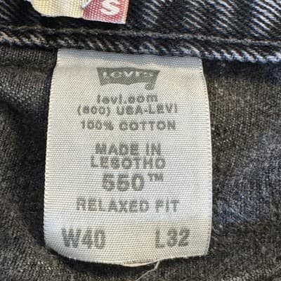 Levi's 550 Jeans Mens 40x32 Black Relaxed Fit Tapered Leg 100 Cotton - Thumbnail 5