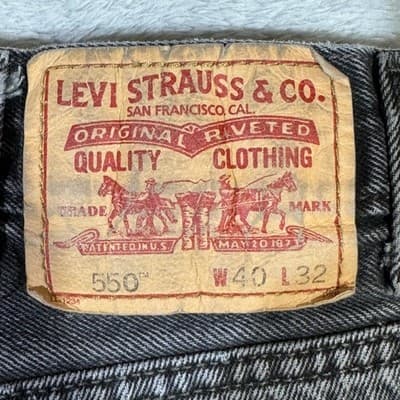 Levi's 550 Jeans Mens 40x32 Black Relaxed Fit Tapered Leg 100 Cotton - Thumbnail 3