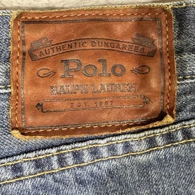 Polo Ralph Lauren Jeans Mens 42x32 Blue Denim Phoenix Straight Leg Dungarees - Thumbnail 7