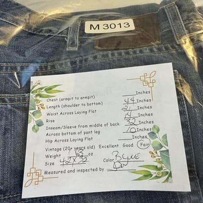 Polo Ralph Lauren Jeans Mens 42x32 Blue Denim Phoenix Straight Leg Dungarees - Thumbnail 13