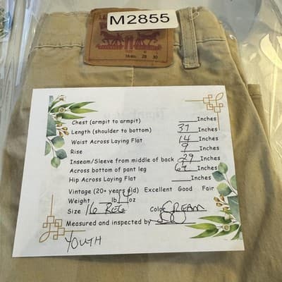 Levi’s XX Chino Pants Youth 16 28x30 Cream Khaki Slim Stretch Casual - Thumbnail 7