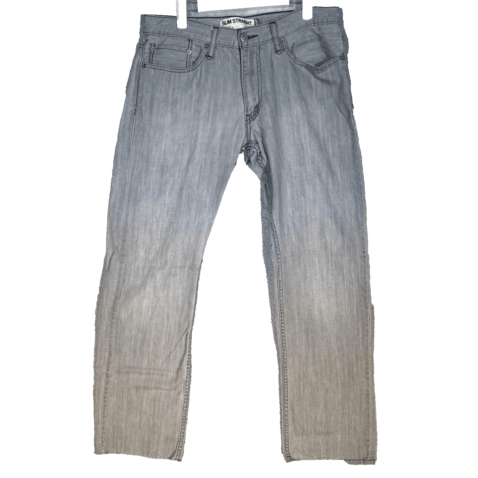 Levi's 514 Jeans Mens 33x32 Gray Denim Slim Straight 100 Cotton Zip Fly - Image 1