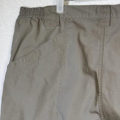 5.11 Tactical Cargo Pants Mens 42x30 Taupe Ripstop Elastic Waist Multi Pocket - Thumbnail 9