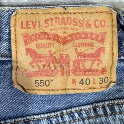 Levi's 550 Jeans Mens 40x30 Blue Relaxed Fit Tapered Leg Denim Red Tab - Thumbnail 6