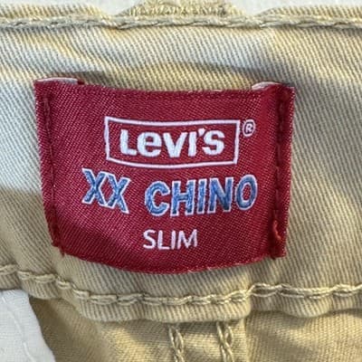 Levi’s XX Chino Pants Youth 16 28x30 Cream Khaki Slim Stretch Casual - Thumbnail 6