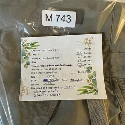 5.11 Tactical Cargo Pants Mens 42x30 Taupe Ripstop Elastic Waist Multi Pocket - Thumbnail 15