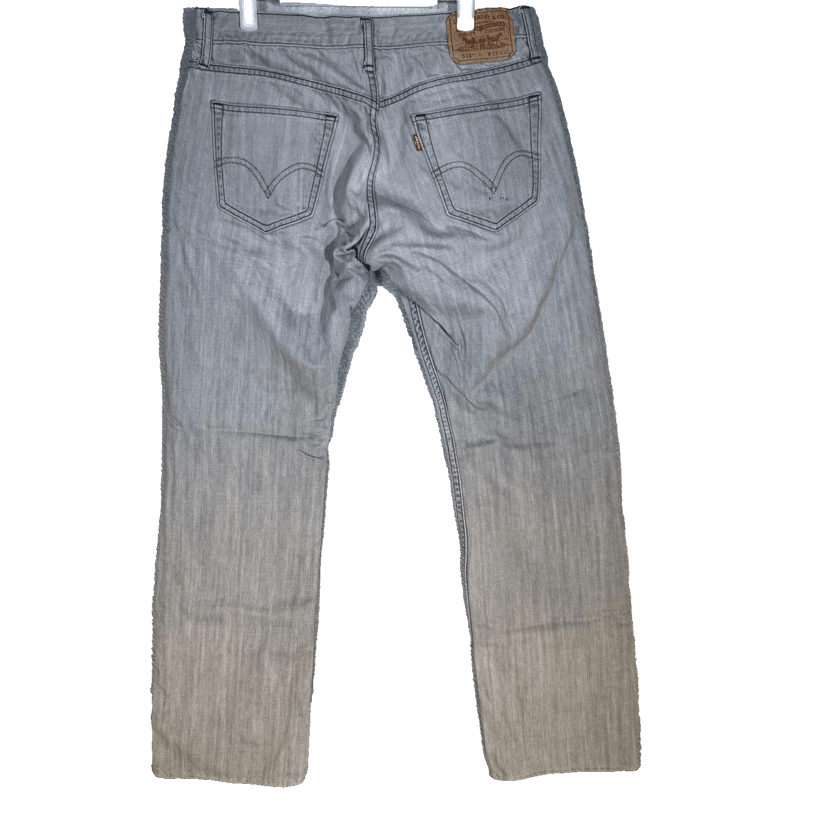 Levi's 514 Jeans Mens 33x32 Gray Denim Slim Straight 100 Cotton Zip Fly - Thumbnail 2