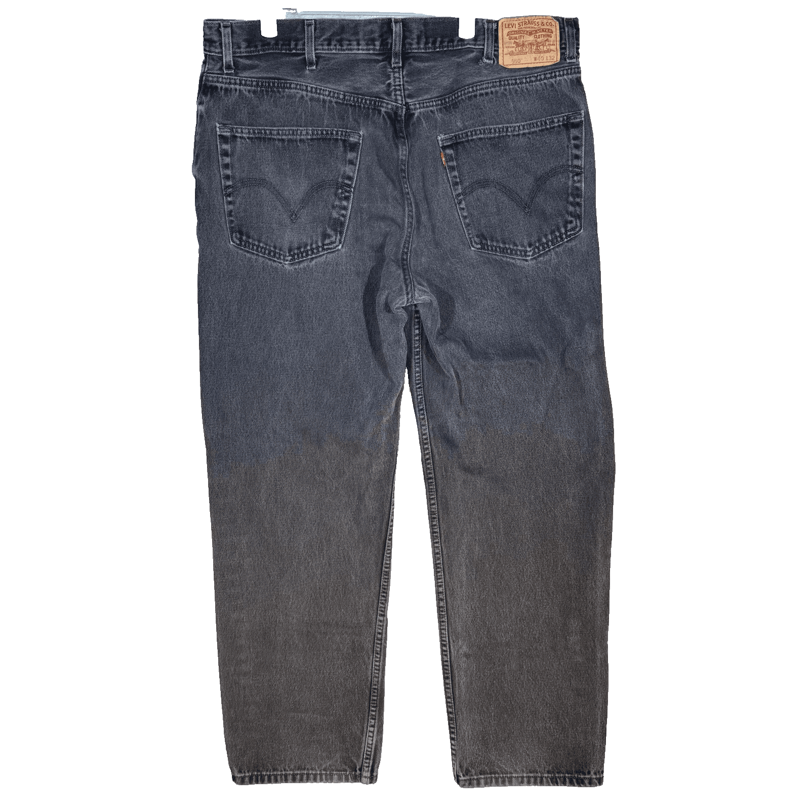 Levi's 550 Jeans Mens 40x32 Black Relaxed Fit Tapered Leg 100 Cotton - Thumbnail 2