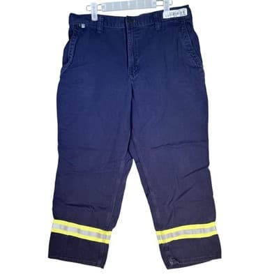Carhartt FR Pants Mens 34x28 Navy Flame Resistant Reflective Tape CAT2 Work - Image 1
