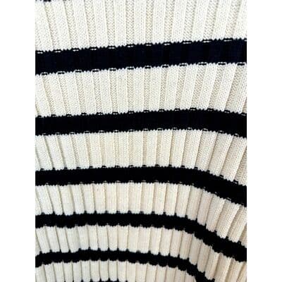 Zara Sweater Women’s S Beige Brown Striped Cowl Neck Pullover Cozy Knit W 45 - Thumbnail 5