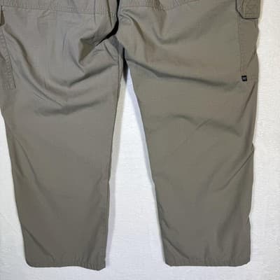 5.11 Tactical Cargo Pants Mens 42x30 Taupe Ripstop Elastic Waist Multi Pocket - Thumbnail 7