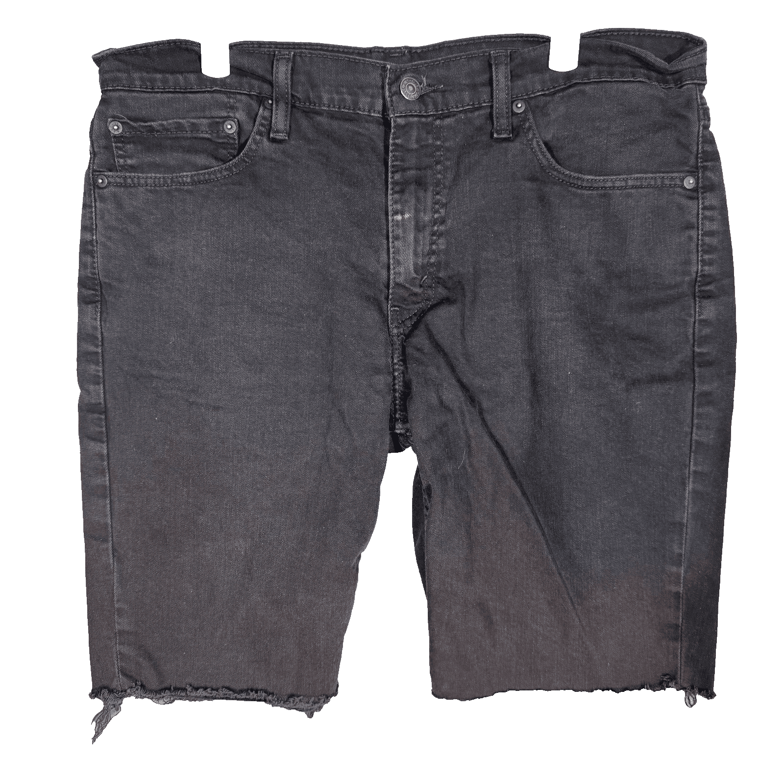 Levi's 511 Shorts Mens 36 Black Slim Fit Denim Cutoff Frayed Hem Stretch - Image 1